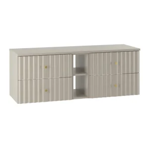 Mueble bajo lavabo 140cm 2 compartimientos encimera Izae Cachemira con Estante para Toallas