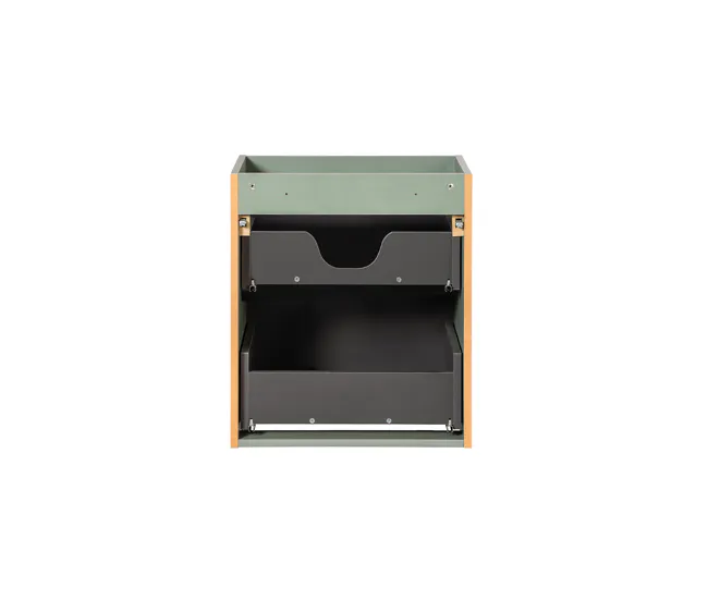 Mueble bajo lavabo 50cm 2 cajones encimera Jade Verde y Madera