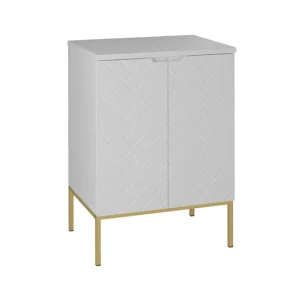 Mueble bajo lavabo 60cm encimera 2 puertas sobre patas Daria Blanco con Espejo Aumentado