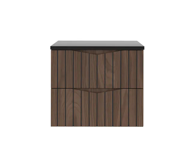 Mueble bajo lavabo 60cm encimera Siena madera y negro Resistente la Humedad