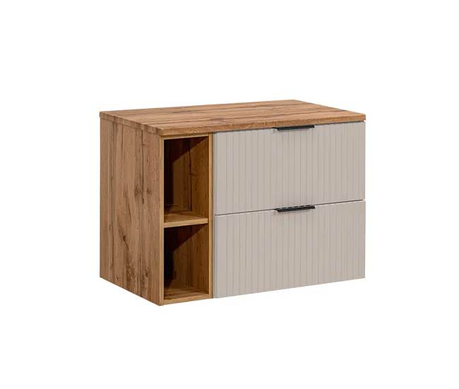 Mueble bajo lavabo 80cm 2 compartimientos Adriel Cachemira y Madera