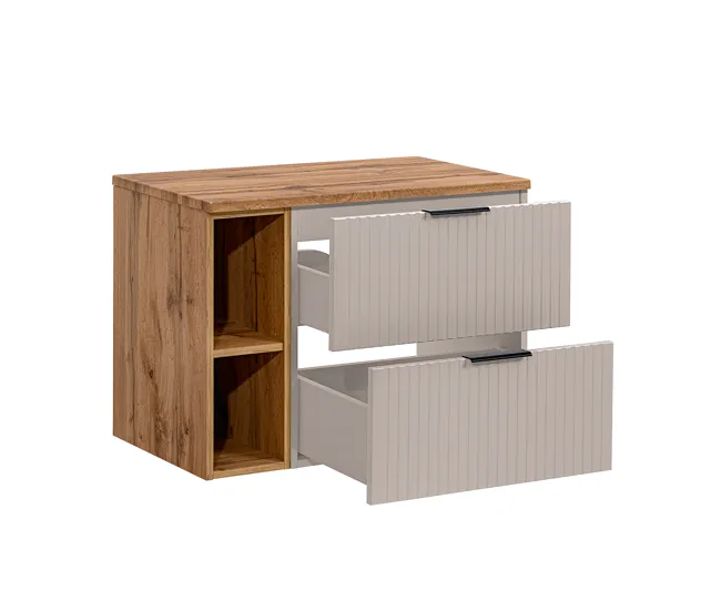 Mueble bajo lavabo 80cm 2 compartimientos Adriel Cachemira y Madera