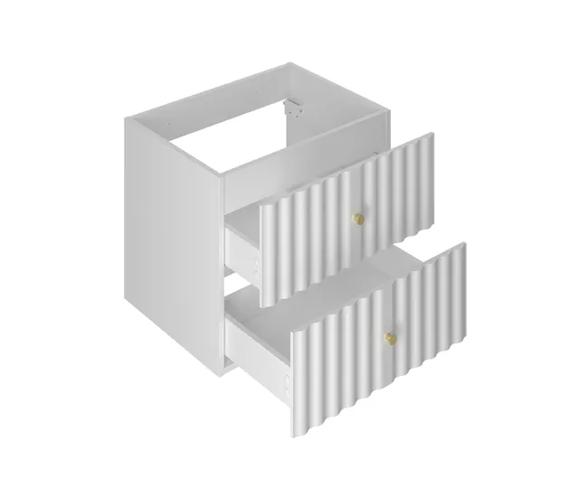 Mueble bajo lavabo 80cm 2 compartimientos encimera Izae Blanco en Blanco Brillante