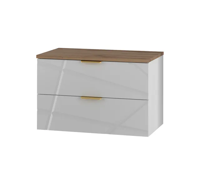 Mueble bajo lavabo 80cm encimera Aurora Blanco y Madera para Organización