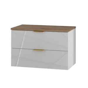 Mueble bajo lavabo 80cm encimera Aurora Blanco y Madera para Organización