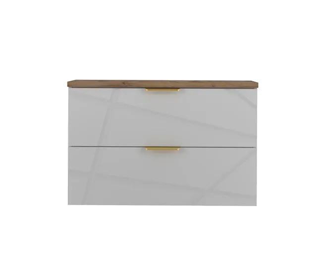 Mueble bajo lavabo 80cm encimera Aurora Blanco y Madera para Organización