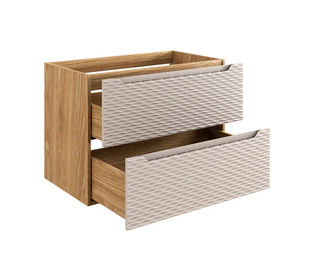 Mueble bajo lavabo 80cm encimera Elora Hueso y madera