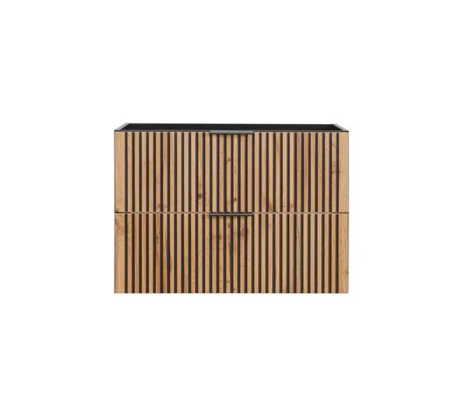 Mueble bajo lavabo 80cm Gaia Madera y Negro para Baños Pequeños