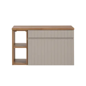 Mueble bajo lavabo 80cm 2 nichos Zelie Blanco y Madera