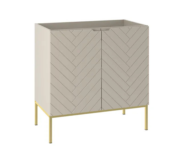 Mueble bajo lavabo 80cm 2 puertas sobre patas Daria Cachemira