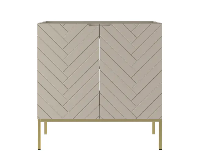 Mueble bajo lavabo 80cm 2 puertas sobre patas Daria Cachemira