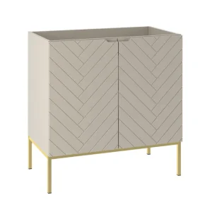 Mueble bajo lavabo 80cm 2 puertas sobre patas Daria Cachemira