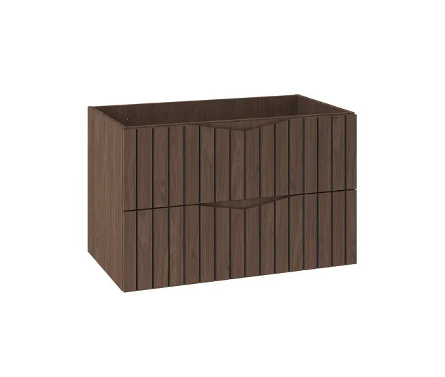 Mueble bajo lavabo 80cm Siena madera y negro con Ganchos para Toallas