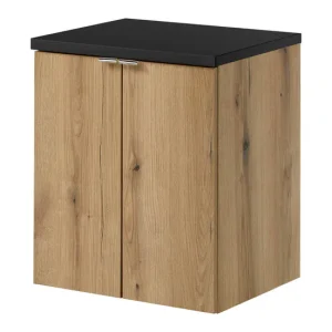 Mueble bajo lavabo Newport con 2 puertas 50x60x40 cm - Efecto Roble/Negro