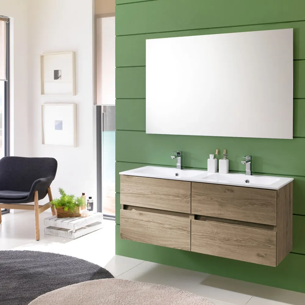 Mueble de baño suspendido Kora07 cm 120x190x46 roble nabucco