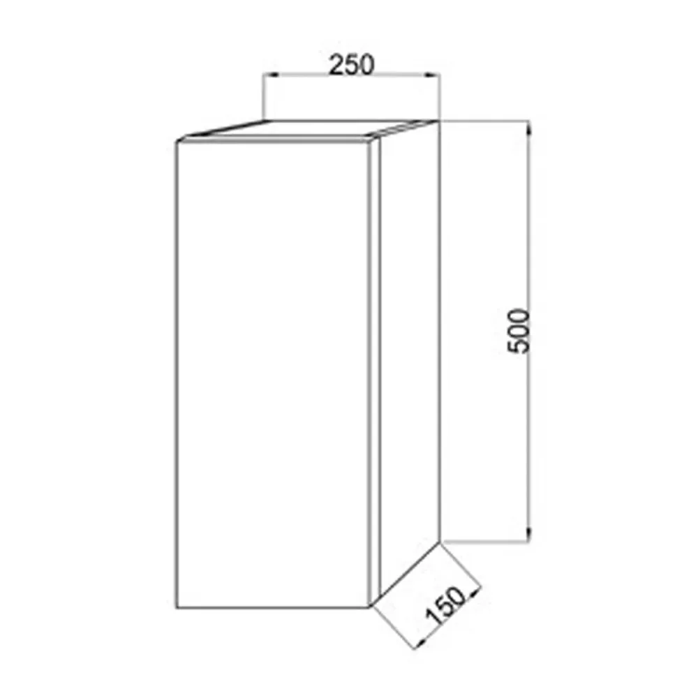 Mueble colgante de baño Cubi&Co 1 puerta cm 25x50h - Blanco mate