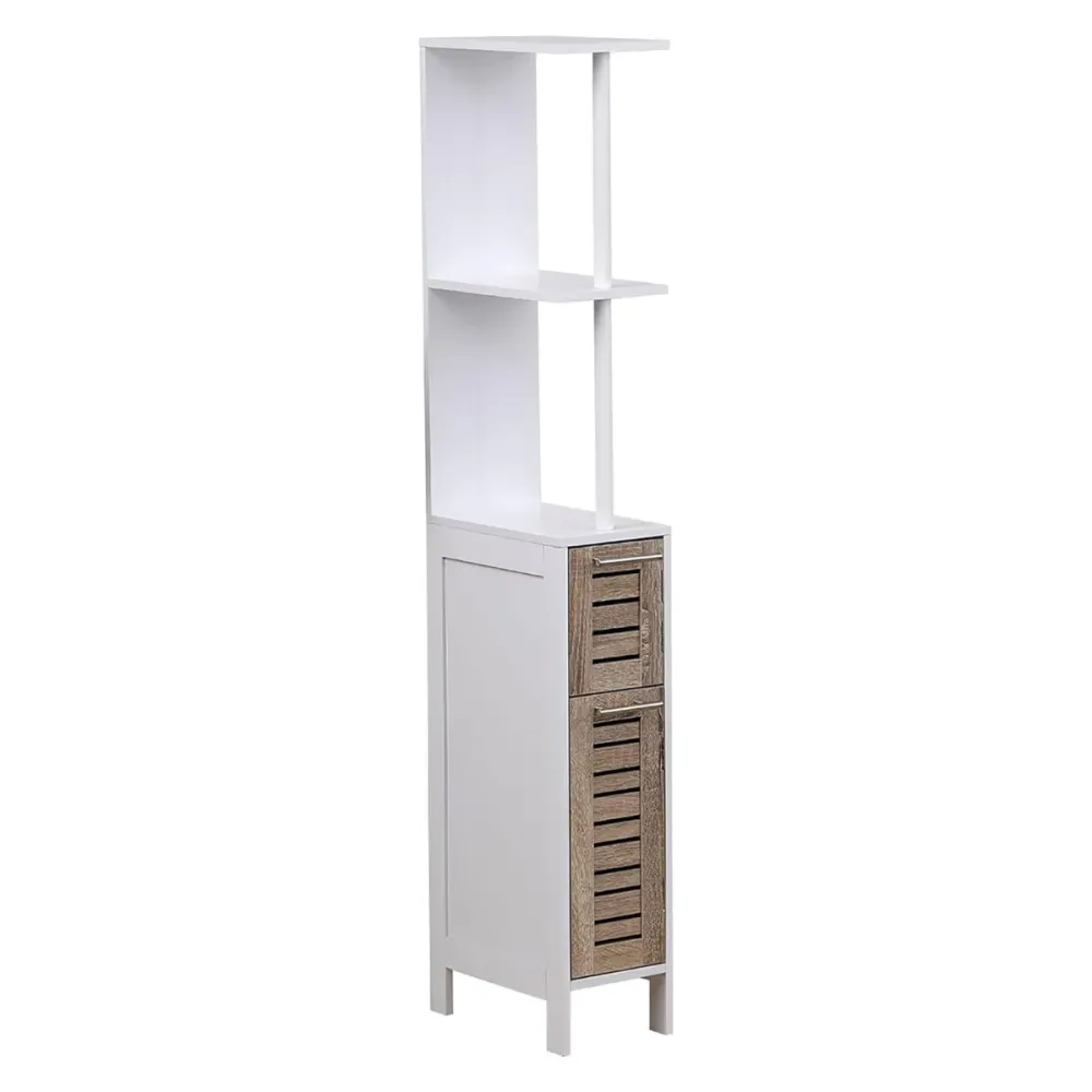 Mueble Columna para Baño 'Stockholm' 2 Puertas + Estante Interior | Mueble de Baño para Almacenaje, Único Espacios Pequeño...