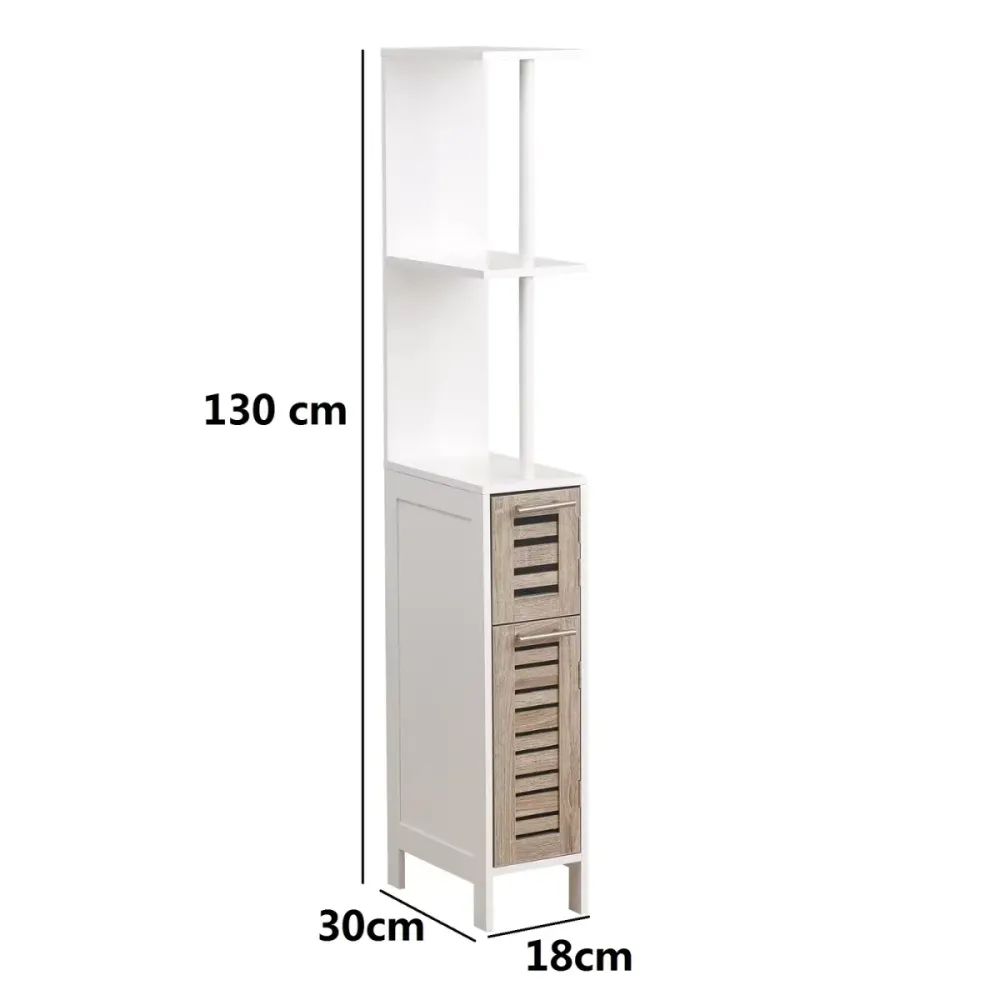 Mueble Columna para Baño 'Stockholm' 2 Puertas + Estante Interior | Mueble de Baño para Almacenaje, Único Espacios Pequeño...