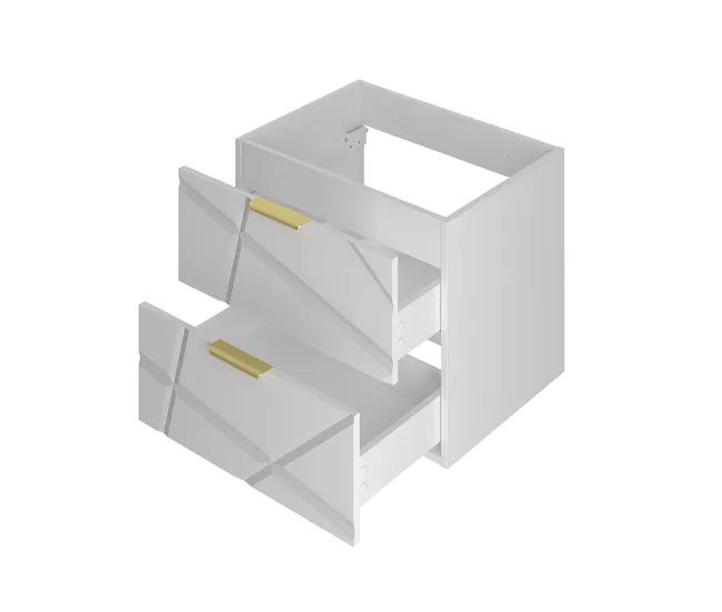 Mueble lavabo individual 140cm 2 compartimientos Aurora Blanco y Madera