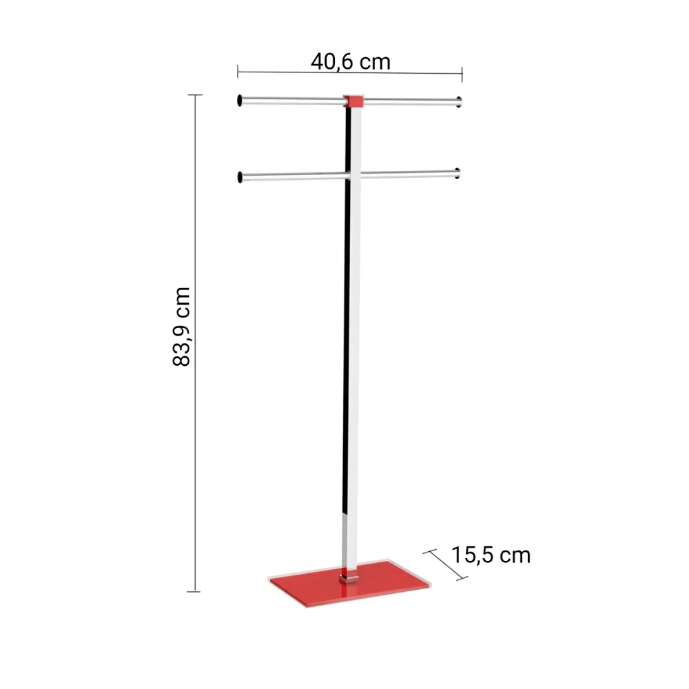 Piantana porta asciugamani Acciaio Inox Gedy di Irisado - Rosso