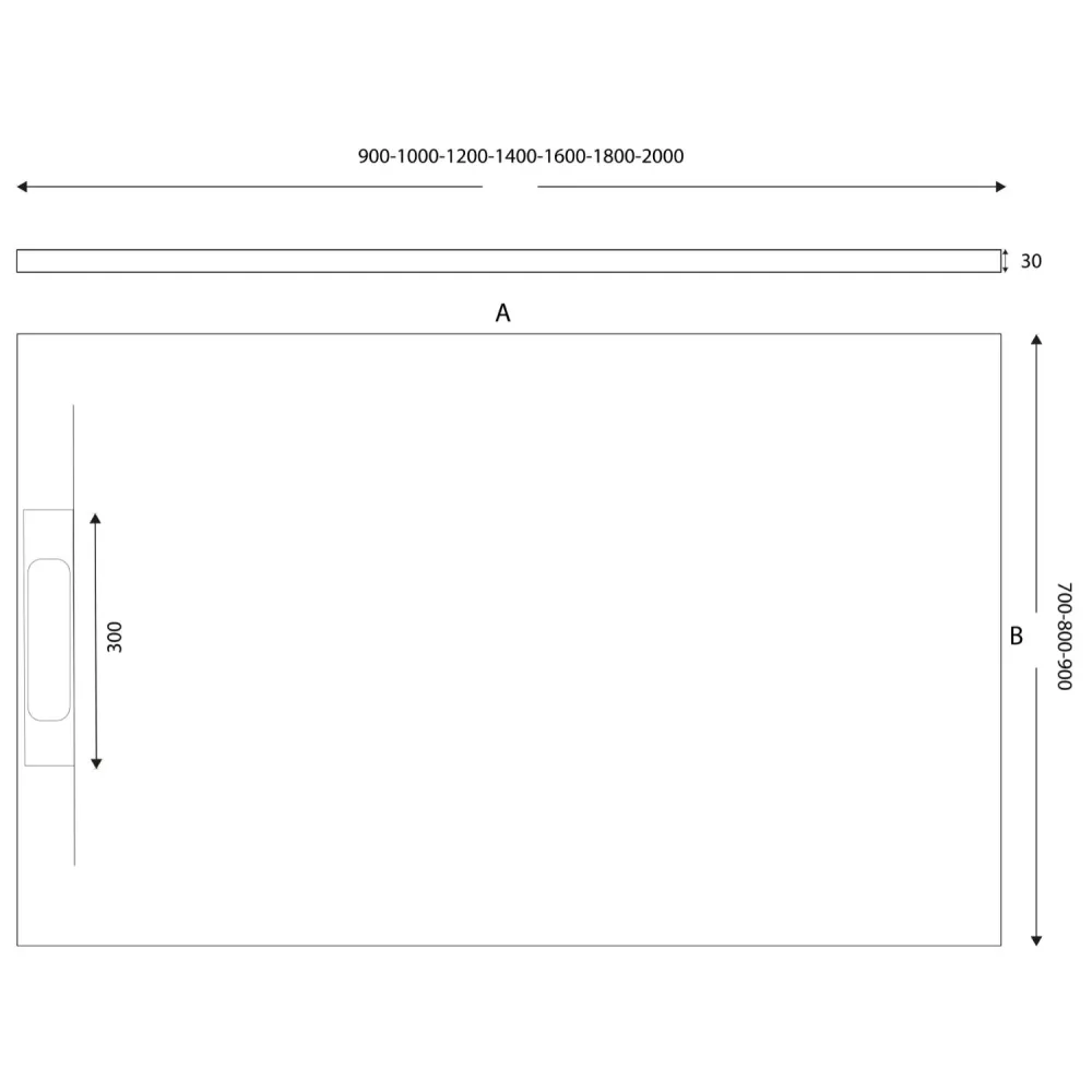 Piatto doccia Maiya 70x160 bianco mineralmarmo
