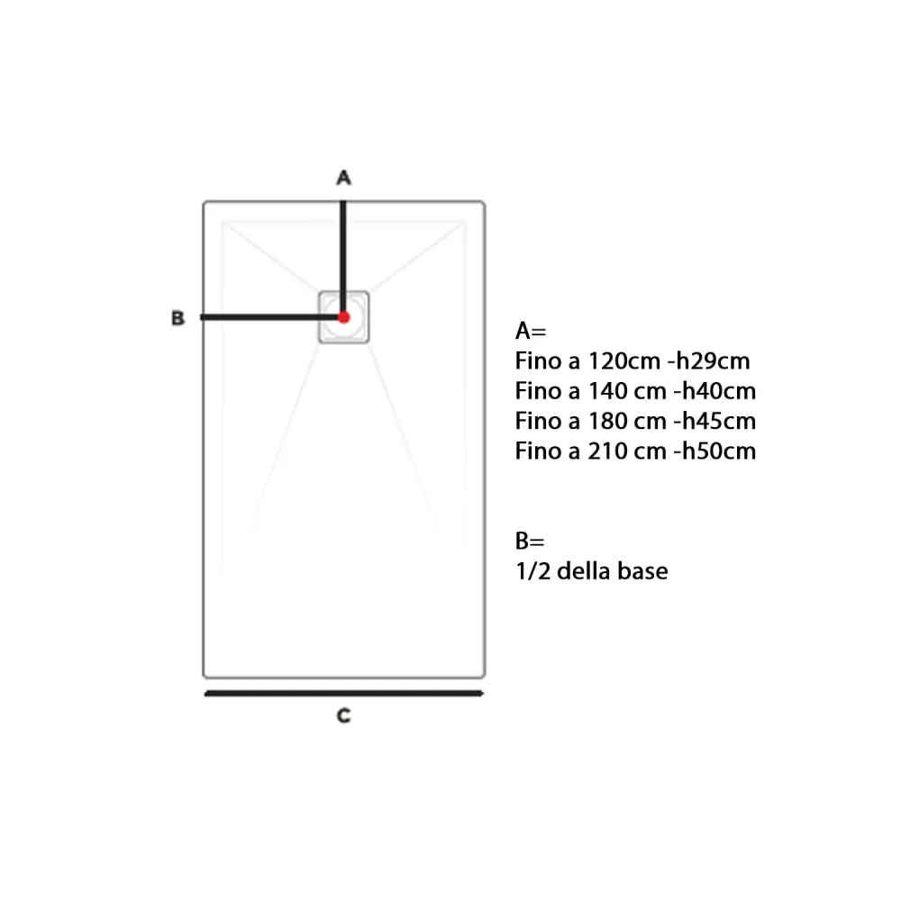 Piatto doccia resina modello Plus 70x110cm grigio ardesia