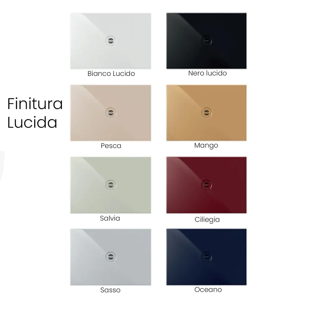 Piatto doccia rettangolare ceramica modello SoloDue cm 130x70 nero lucido