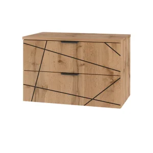 Premium de Madera Maciza Mueble bajo lavabo 80cm encimera Teren Madera