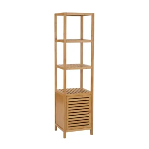 Repisa Flotante ARMARIO BAÑO BAMBÚ 36X33X140CM