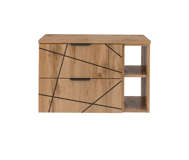 Repisa Flotante Mueble bajo lavabo 80cm 2 compartimientos encimera Teren Madera