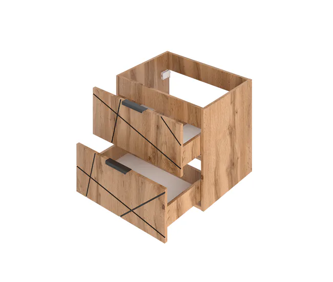 Repisa Flotante Mueble bajo lavabo 80cm 2 compartimientos encimera Teren Madera