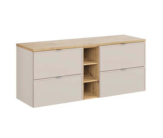 Resistente la Humedad Mueble bajo lavabo 140cm 3 compartimientos Alba Cachemira