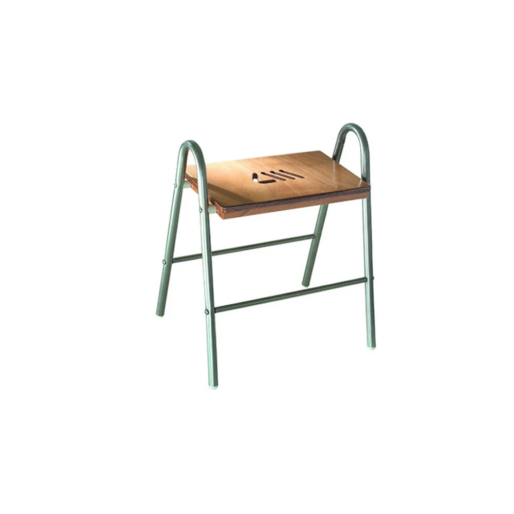 Sgabello da bagno legno e struttura acciaio cromato portata 120 kg