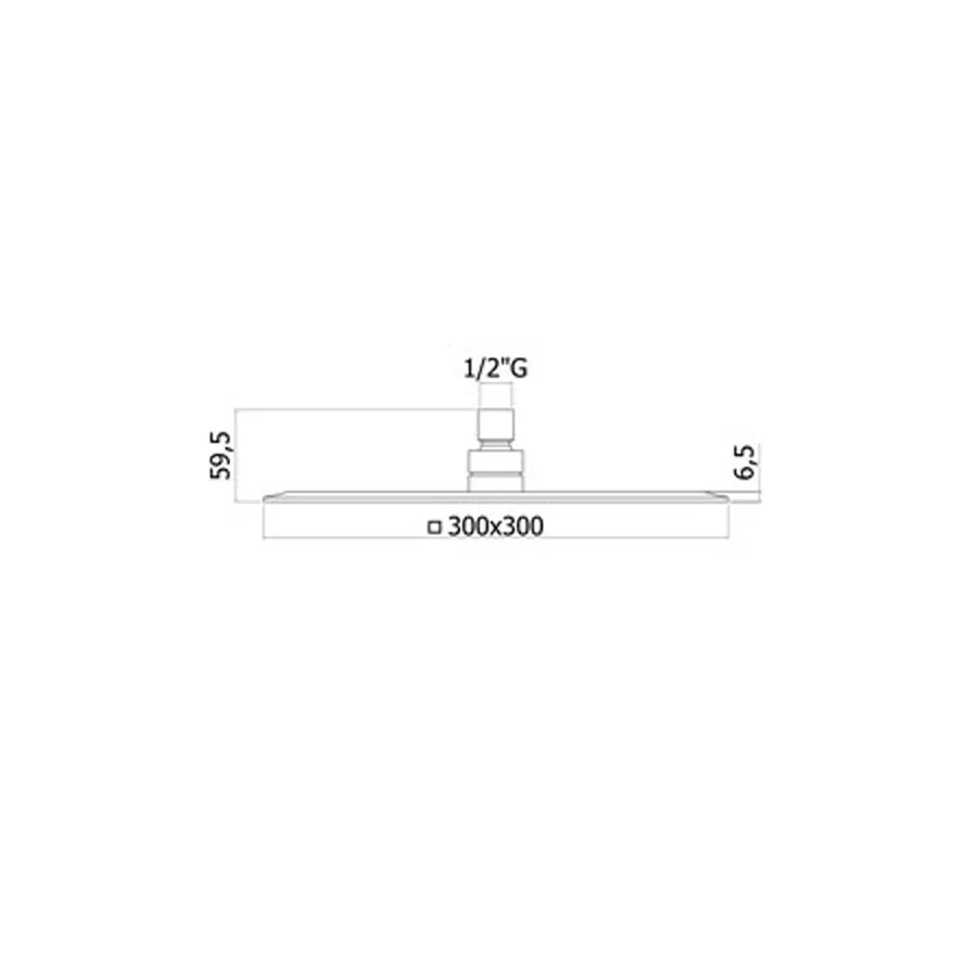 Soffione doccia quadro Paffoni Zanzibar metallo cromato 30x30 cm spessore 6,5 mm