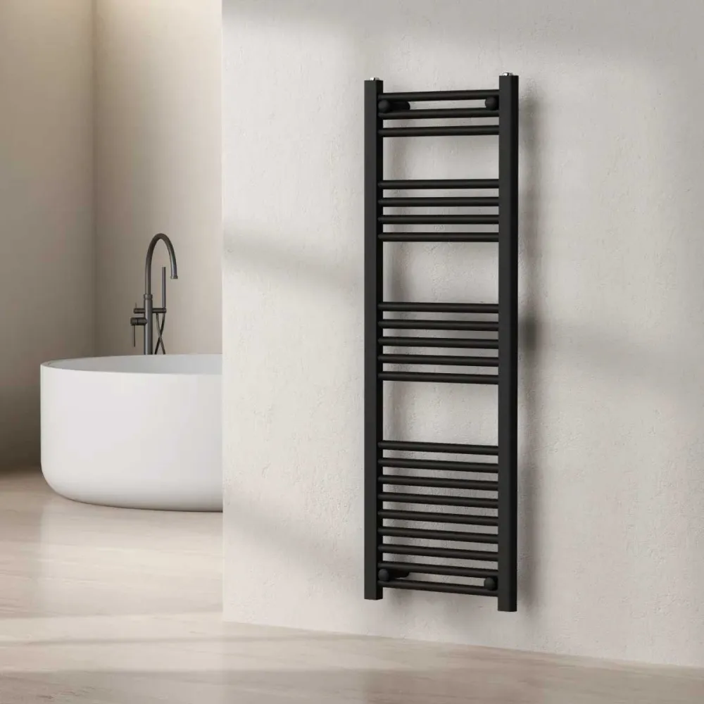 Termoarredo scaldasalviette da bagno idraulico 1512x500 mm interasse 450 mm acciaio Verniciato Nero