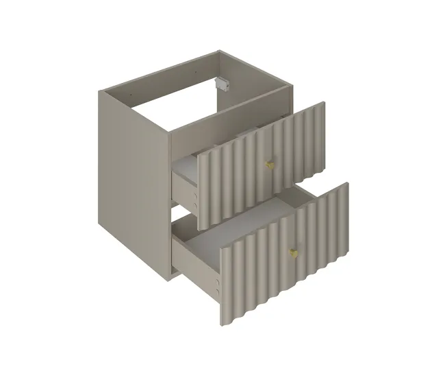Tocador con Espejo Conjunto de muebles con doble lavabo 140cm 2 compartimientos y columna Izae Cachemira