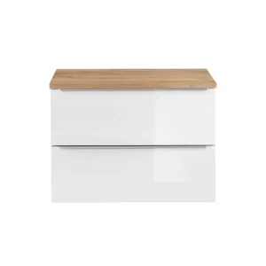 Tocador con Espejo Mueble bajo lavabo 80 cm encimera April Madera
