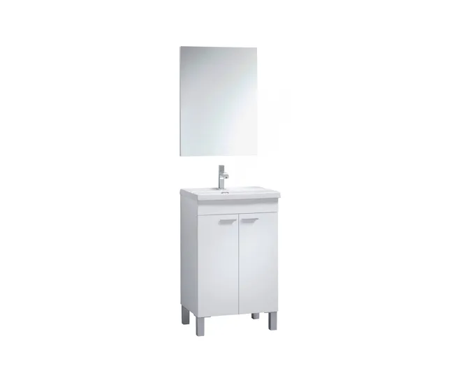 Tocador con Espejo Mueble bajo lavabo Dkolaro, Mueble de baño, Armario de 2 puertas con espejo, lavabo no incluido, 50x40h...