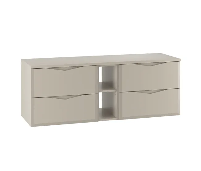 Tocador con Espejo Mueble bajo lavabo 140cm 2 compartimientos encimera Ellie Cachemira