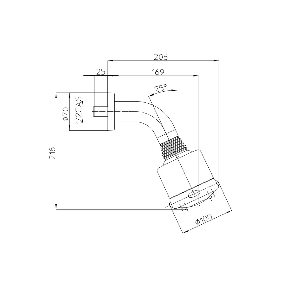 Bossini Reciente soffione doccia con braccio 1/2 '' MM cromo satinato
