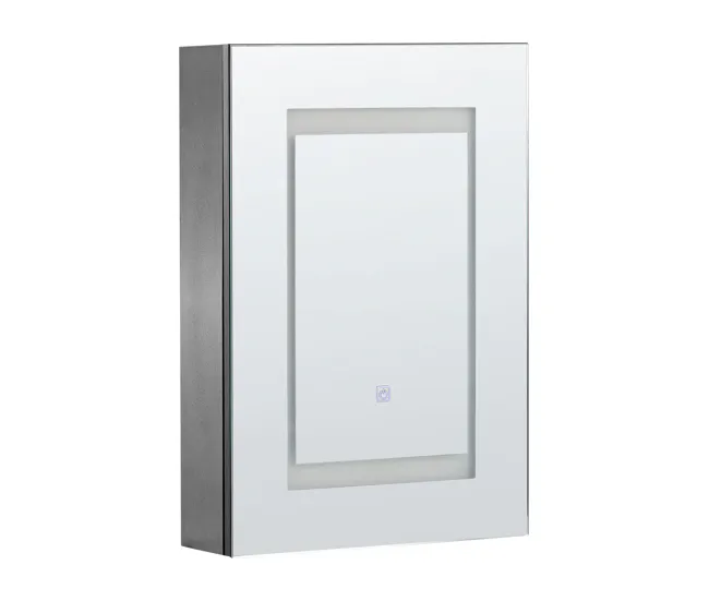 Mueble de baño LED negro con espejo 40 x 60 cm MALASPINA Set de 4 Piezas