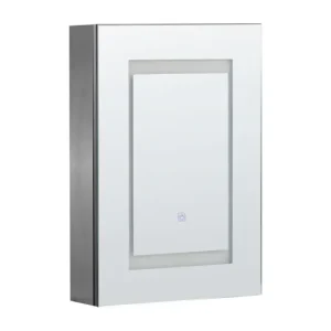 Mueble de baño LED negro con espejo 40 x 60 cm MALASPINA con Ventosa