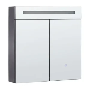 Organizador de Baño Mueble de baño LED negro con espejo 60 x 60 cm JARAMILLO