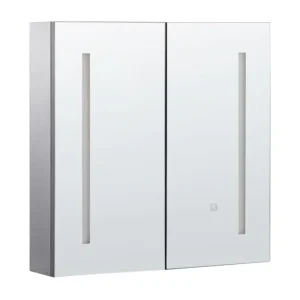 Portarrollos de Toilet Mueble de baño LED negro con espejo 60 x 60 cm CHABUNCO