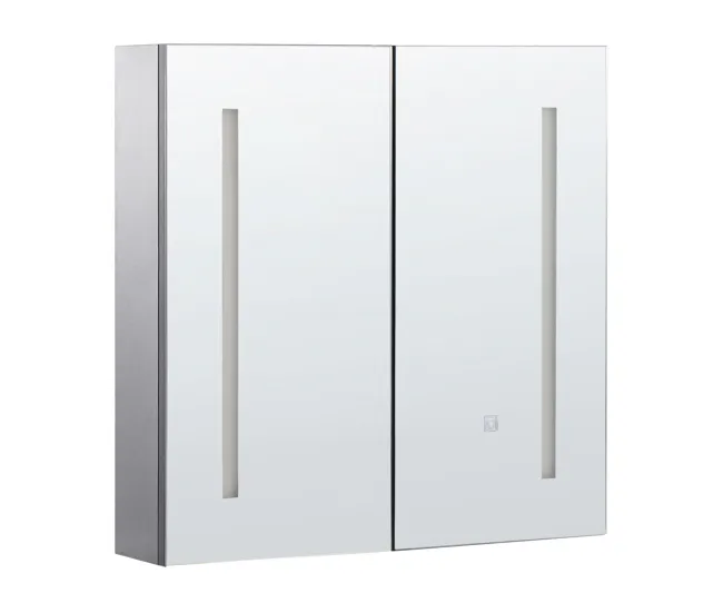 Portarrollos de Toilet Mueble de baño LED negro con espejo 60 x 60 cm CHABUNCO