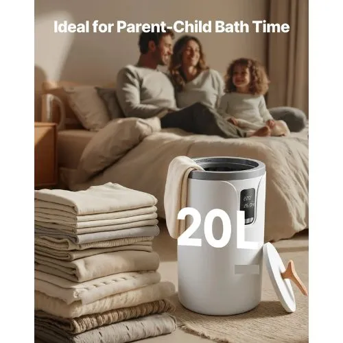 20L Towel Warmer Bucket 24H Delay Timer and Child Lock 3 Voluminoso Bath Towels