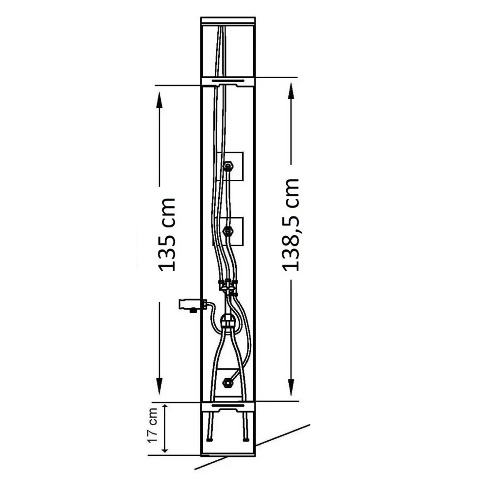 Colonna doccia acciaio multifunzione anticalcare con miscelatore
