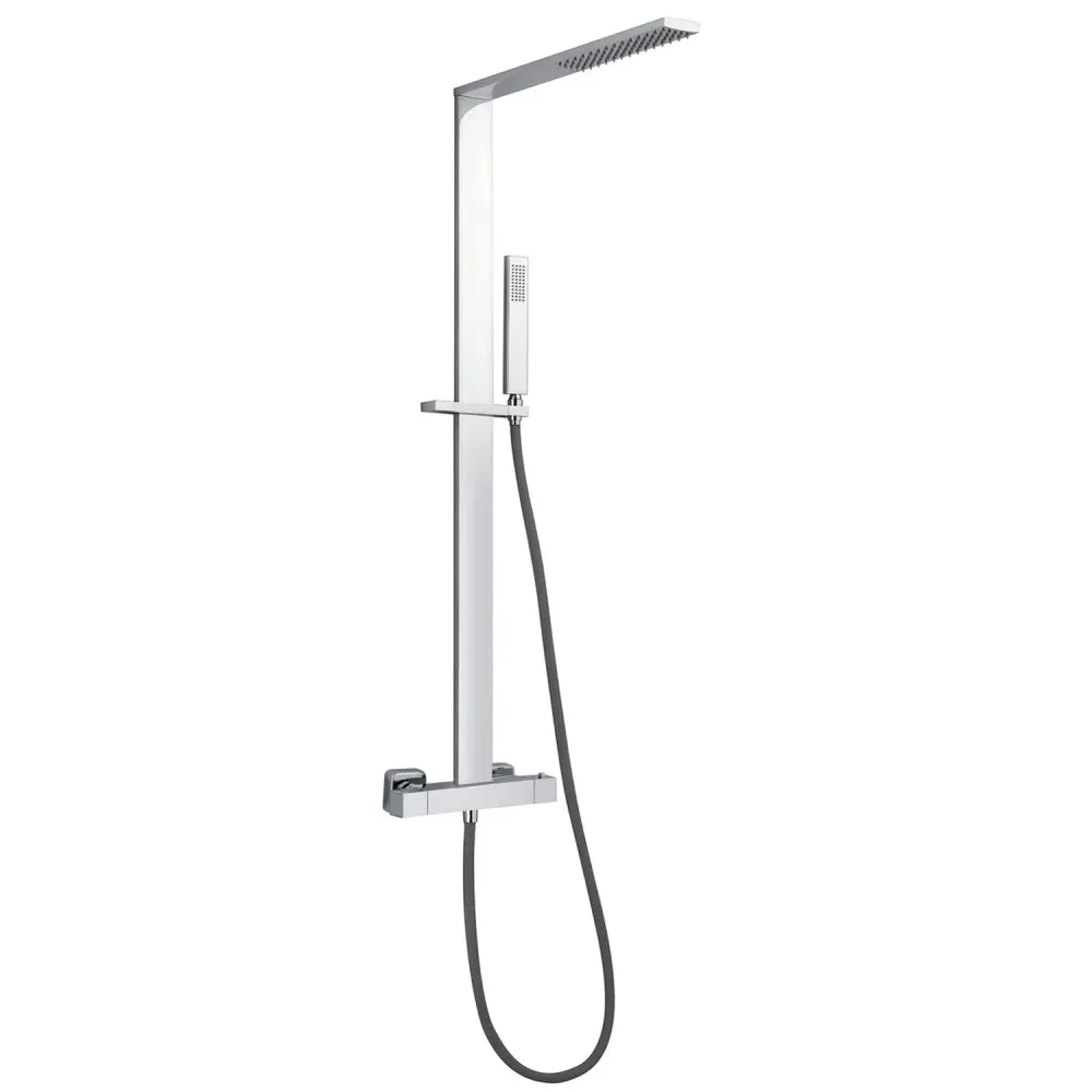 Colonna doccia rettangolare ottone, con soffione e termostatico para Renovación de Baño