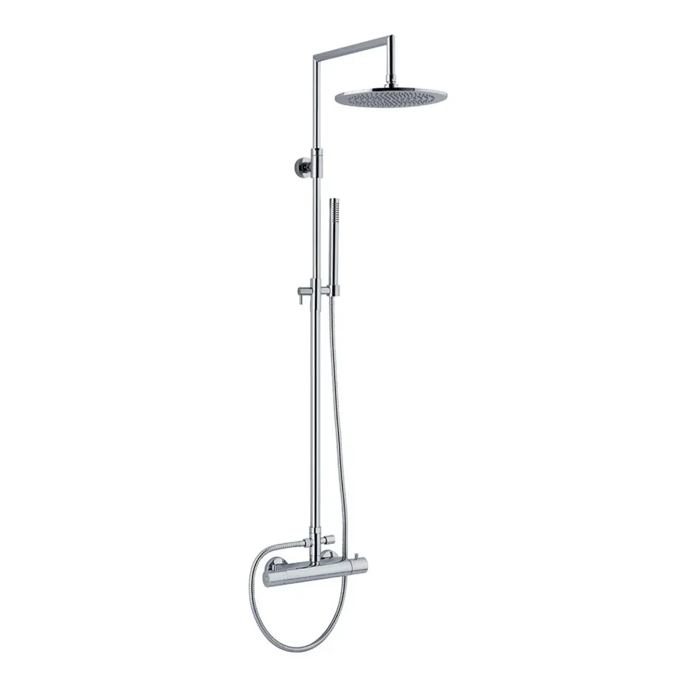 Colonna doccia tonda 2,4cm con soffione Linz e termostatico TM1B