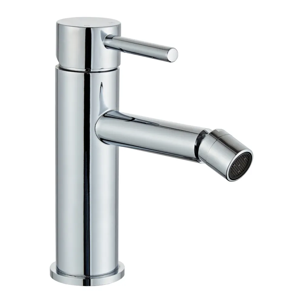 Coppia di miscelatori per lavabo elevado e bidet serie Moon ottone cromato Diseño Compacto